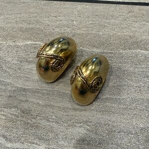 Vintage Gold Oval Clip-On Earrings